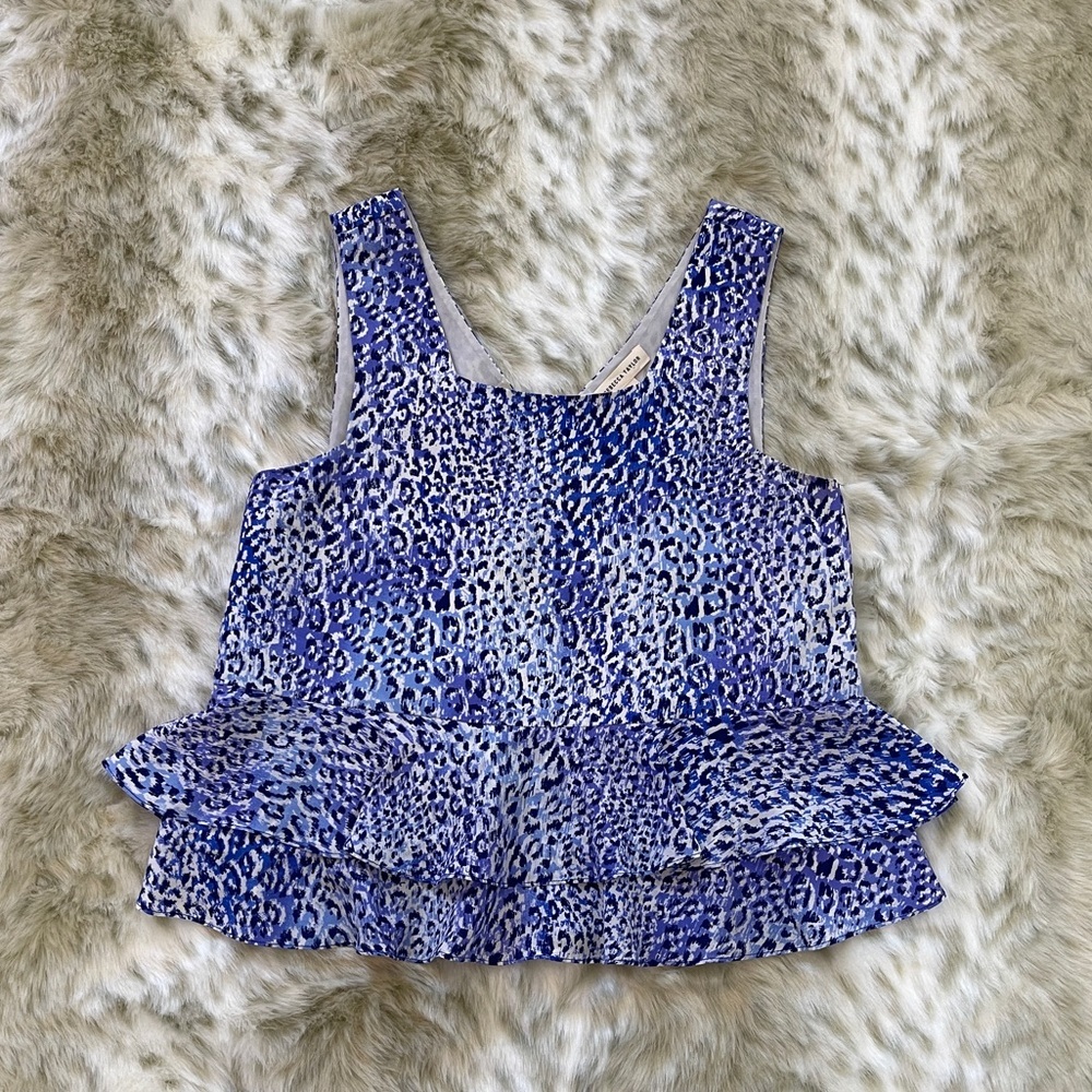 Rebecca Taylor Blue Peplum Tank Top - Picture 9 of 12